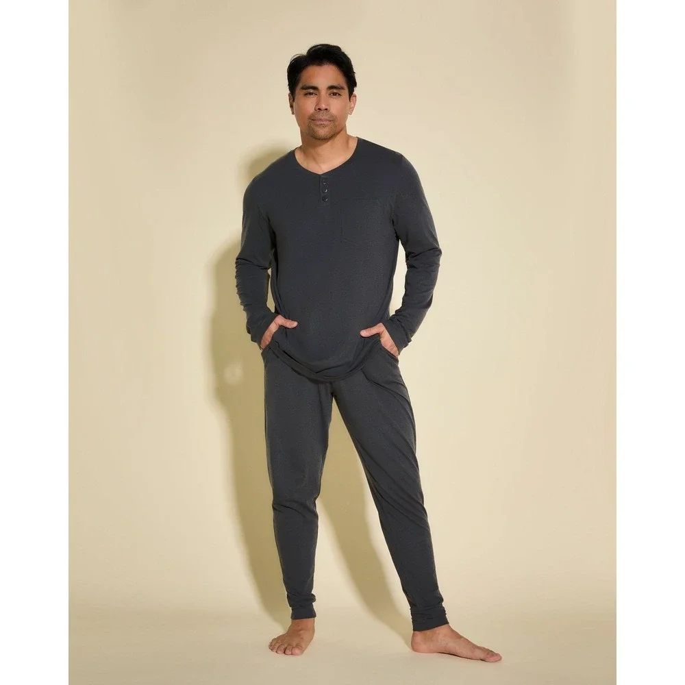 Cosabella Gray Pima Cotton Modal Henley Pajama Set  Lounge Jogger‎ Pants size M